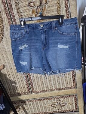 Seven7 Factory Destructed Denim Shorts Sz 14